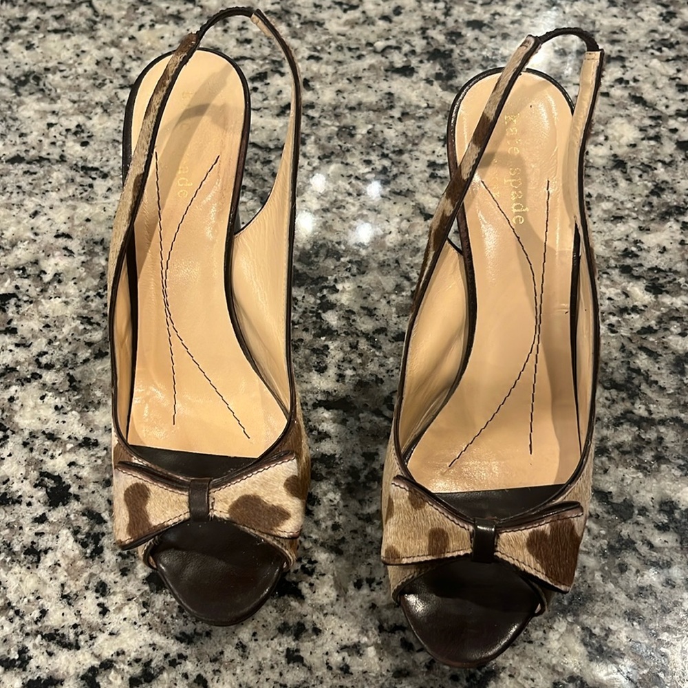 Kate Spade ♠️ Slingback Leopard Heels